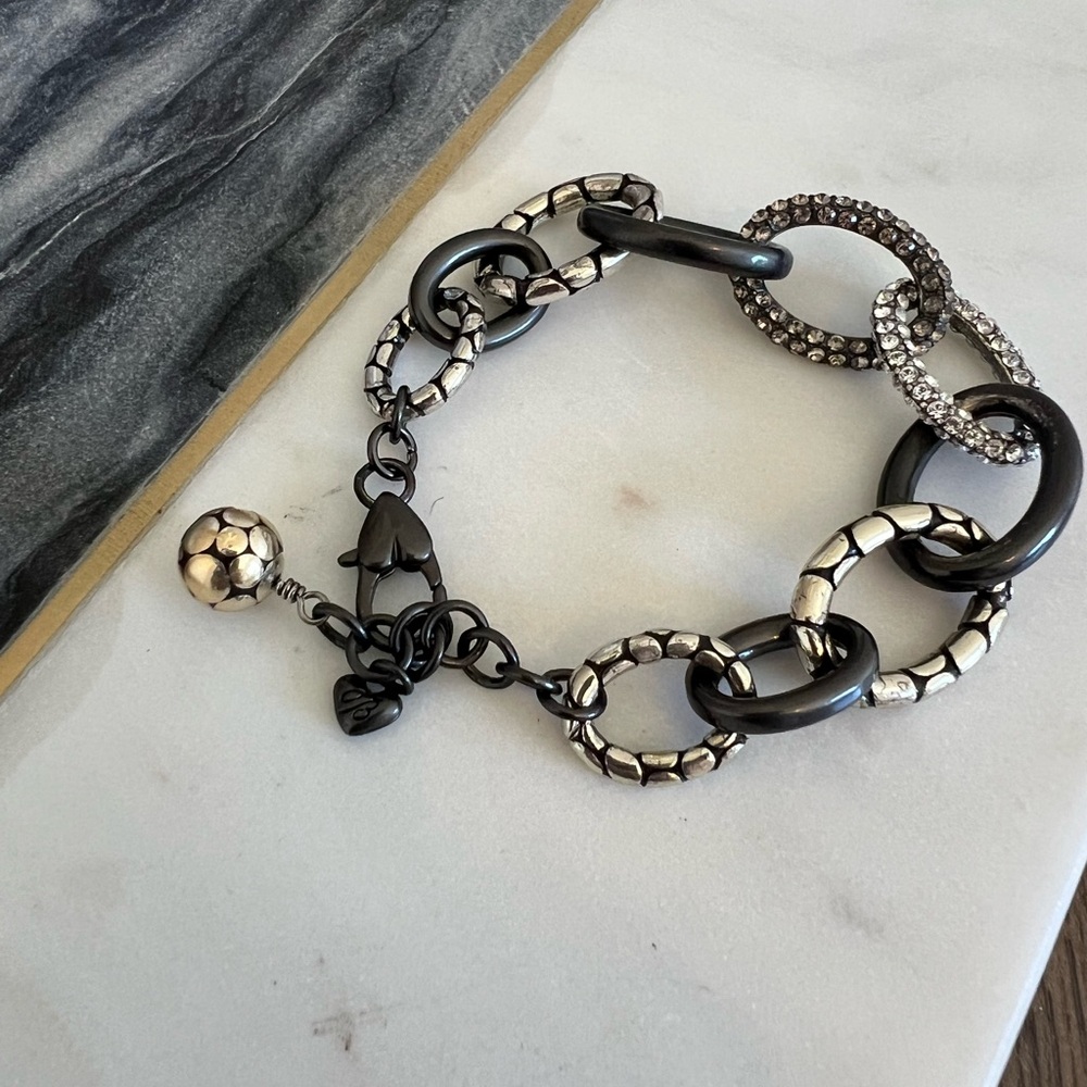 Brighton Bracelet, Elegant Black and Silver Chain